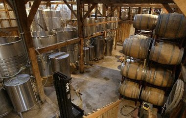 Barrel room at Unionville Vineyards in Ringoes, NJ