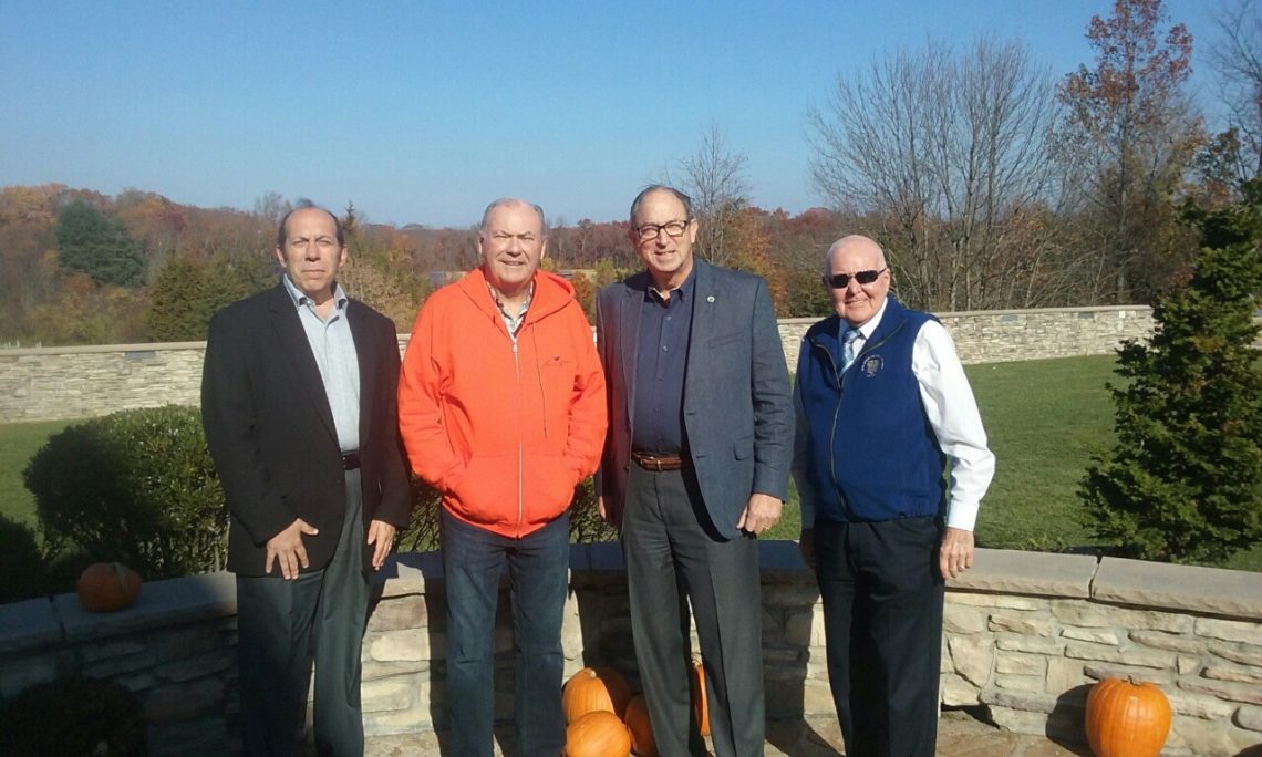 Ray Shea, co-owner of Laurita Winery and Secretary Fisher are flanked by Tom Cosentino of the GSWGA on the left and Assemblyman Ronald Dancer on the right.