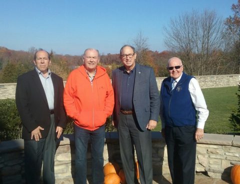 Ray Shea, co-owner of Laurita Winery and Secretary Fisher are flanked by Tom Cosentino of the GSWGA on the left and Assemblyman Ronald Dancer on the right.