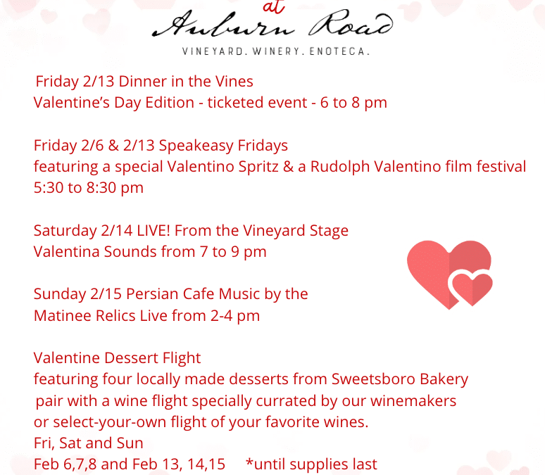 Celebrate Valentines at Auburn Road Winery