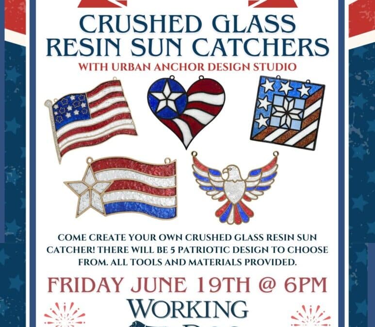 Patriotic Crushed Glass Resin Sun Catcher
