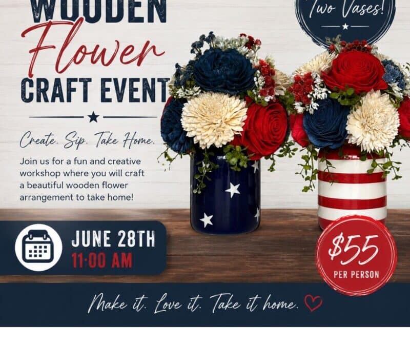 Patriotic Wooden Flower Vases